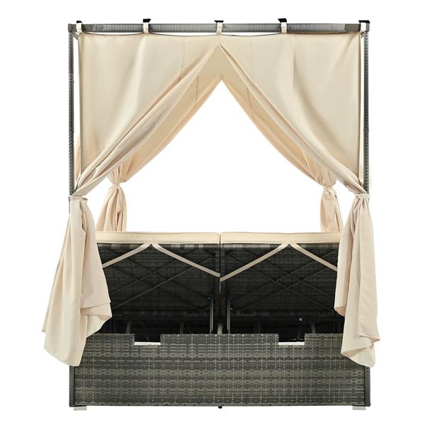 U 型可调节太阳床，带窗帘，舒适度高，3 种颜色-15