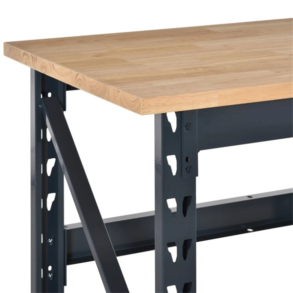 45“车库工作台，可调节脚垫和木制桌面工具桌-7