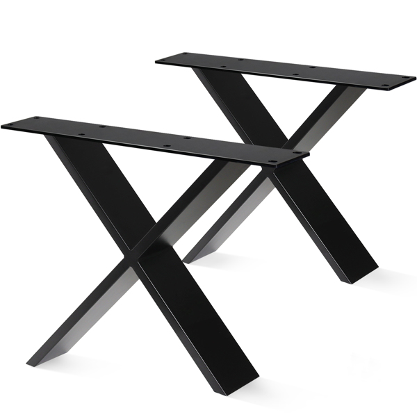 黑色桌框、X 型桌架、黑色桌腿、61 厘米咖啡桌腿、DIY 长凳用桌底、餐桌、床头柜、长凳、两件式-1