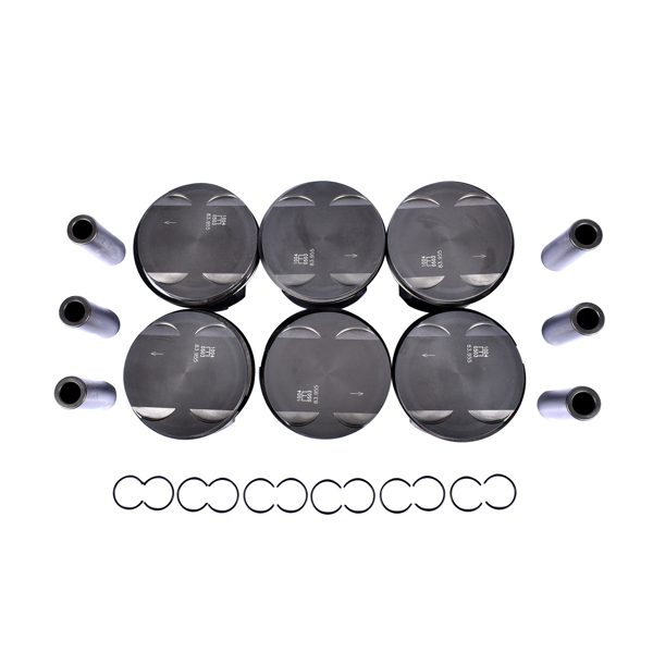 活塞套装 6pcs 84.00mm Pistons & Rings Set For BMW E46 E39 E60 E83 E85 M54B25 11257512526-7