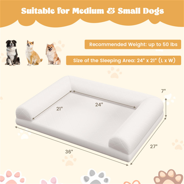 36" Orthopedic Dog Bed, Egg Foam Dog Crate Bed, 3-Sided Pillow and Removable Washable Cover, Beige (Amazon Shipping - Shipping, Walmart Prohibited) No Shipping on Weekends - 14