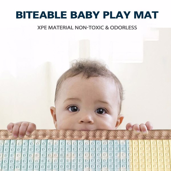 婴儿地板游戏垫，可逆泡沫婴儿游戏垫，无毒婴儿地板垫，高级收藏爬行垫，滚动儿童游戏垫，一体式防水婴儿游戏垫-7