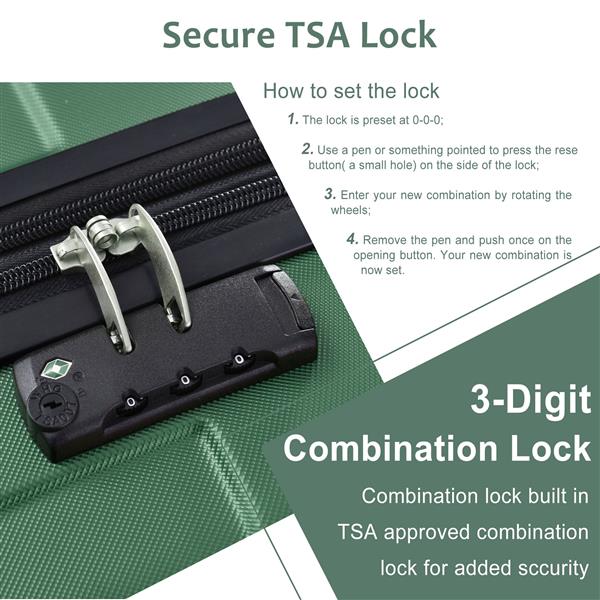 硬壳行李旋转行李箱，带 TSA Lock 轻便可扩展 24 英寸（单个行李箱）-5