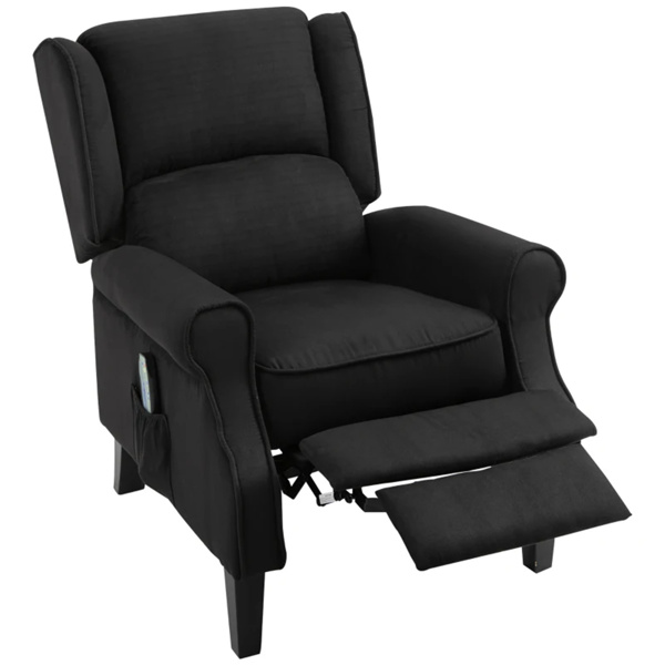 黑色按摩躺椅。带振动按摩，热，推背的翼背单人沙发（amazon shipping-发货，WALMART禁止销售）-3