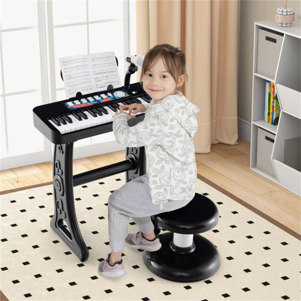 儿童钢琴，键盘37键儿童玩具键盘钢琴与麦克风 黑色（amazon shipping-发货，WALMART禁止销售）-2