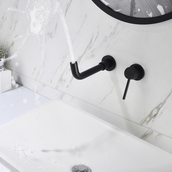 单手柄壁挂式浴室水龙头Single Lever Handle Wall Mounted Bathroom Faucet-2