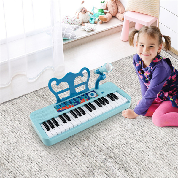 儿童钢琴，键盘37键儿童玩具键盘钢琴与麦克风蓝色（amazon shipping-发货，WALMART禁止销售）-4