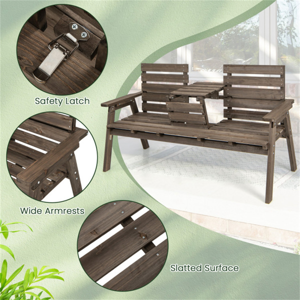 木制长凳与可折叠的中间桌子（amazon shipping-发货，WALMART禁止销售）-6