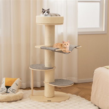 米色猫树猫爬架带防滑垫（amazon shipping-发货，WALMART禁止销售）