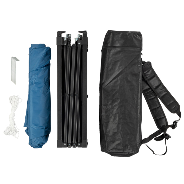  6*6ft 天蓝色 斜角 带一面围布 背包式收纳袋 折叠棚 牛津布 黑色喷塑铁管-2