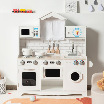 厨房玩具木制儿童厨房与洗衣机