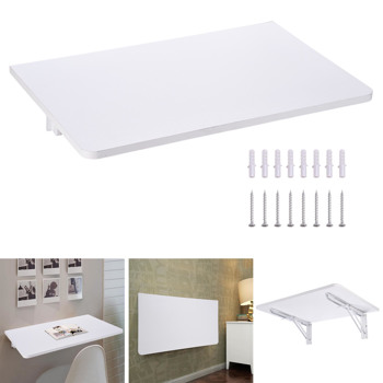 壁挂式折叠桌，用于洗衣房、厨房和餐厅的折叠桌，松木浮动壁桌，适用于狭小空间的电脑，折叠工作台，用于酒吧/卧室/车库的折叠桌