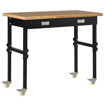 47“车库工作台，可调节脚垫和木制桌面工具桌