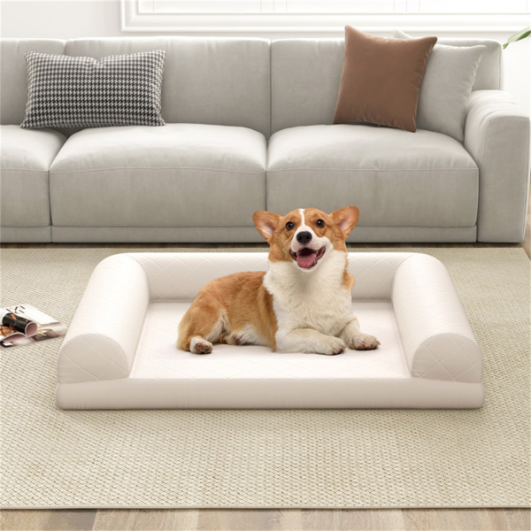 36" Orthopedic Dog Bed, Egg Foam Dog Crate Bed, 3-Sided Pillow and Removable Washable Cover, Beige (Amazon Shipping - Shipping, Walmart Prohibited) No Shipping on Weekends - 18