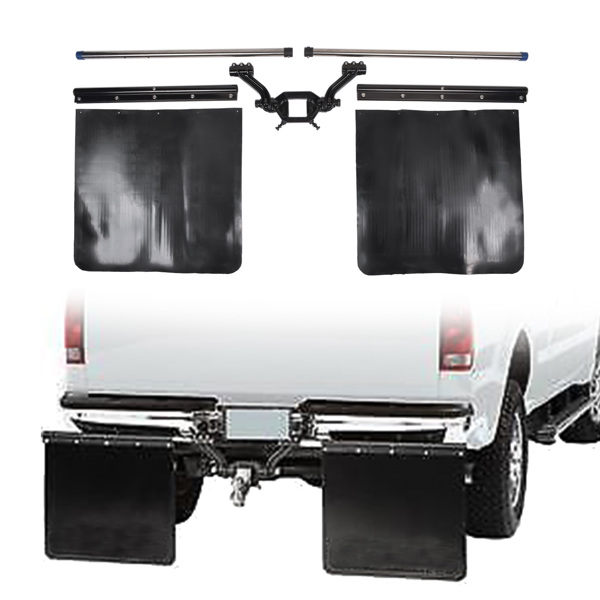 可调节后轮挡板 Black 2" Hub Mudflap Mud Guards Adjustable Universal Mud Flap System for 2" Receiver Hitch-2