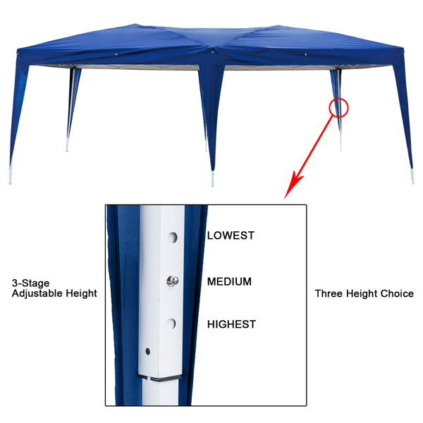  10*20ft 蓝色 4片面-2个窗 折叠棚 牛津布 喷塑铁管 便携-37