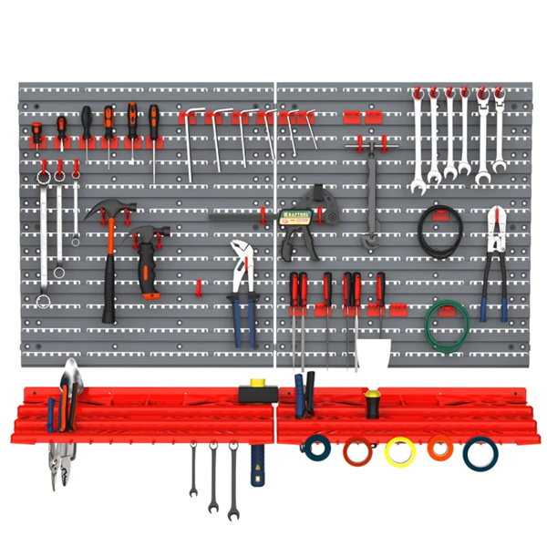 54件工具组织者与50挂钩，钉板和架子工具组织者壁挂式DIY存储-3