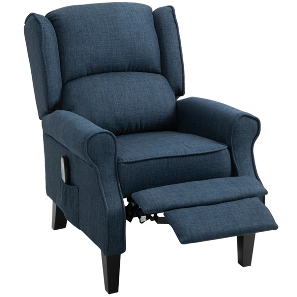 深蓝色按摩躺椅。带振动按摩，热，推背的翼背单人沙发（amazon shipping-发货，WALMART禁止销售）-1