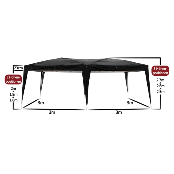  10*20ft 黑色 6片面-4个窗 折叠棚 牛津布 喷塑铁管 便携-47