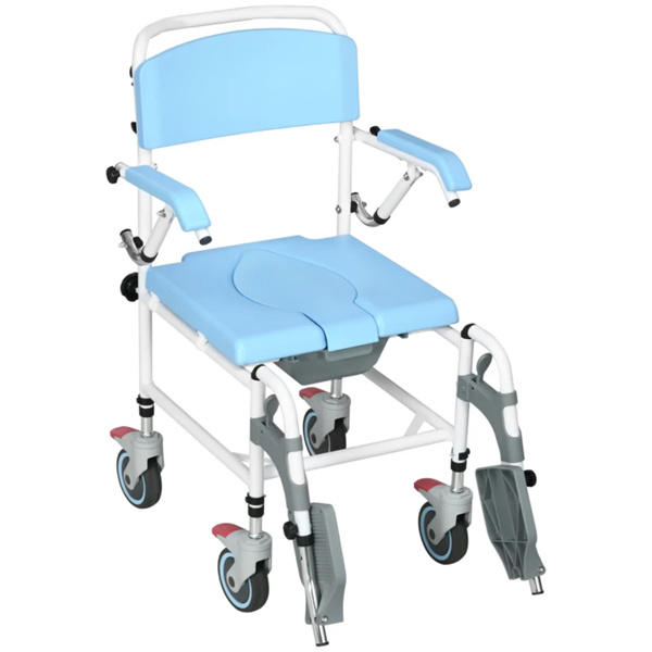 浴室轮椅，马桶轮椅，4脚轮滚动淋浴轮椅（amazon shipping-发货，WALMART禁止销售）-1