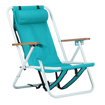 1pc 23*21.7*31.5in 薄荷绿色 沙滩椅 钢管 牛津布 120kg 4档调节 N001