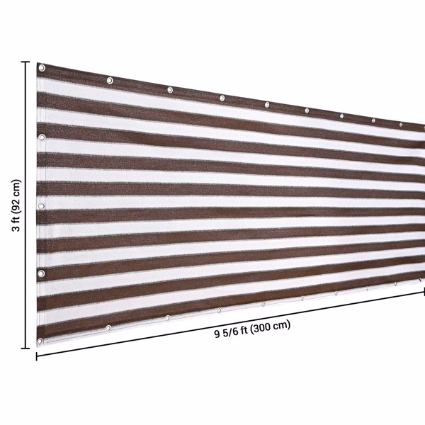 3' x 10' 阳台私密纱窗栅栏罩挡风板 重型商业级强力捆扎带拉链（周末不发货）-5