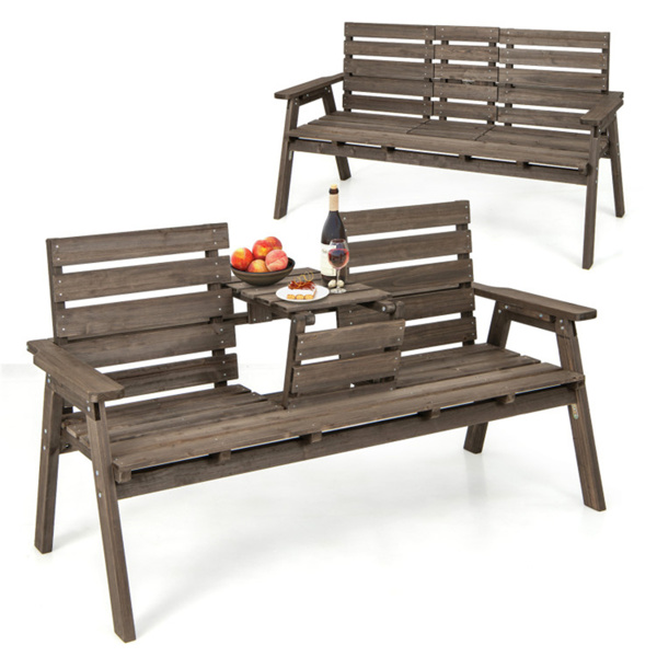 木制长凳与可折叠的中间桌子（amazon shipping-发货，WALMART禁止销售）-1