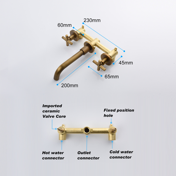 浴室水龙头壁挂式浴室水槽水龙头Bathroom Faucet Wall Mounted Bathroom Sink Faucet-Archaize-8