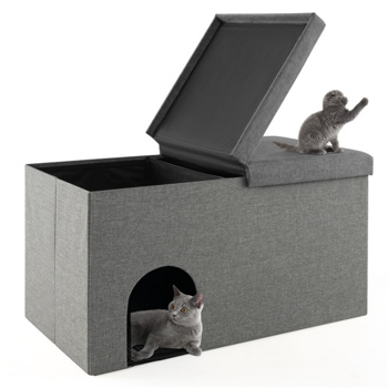 灰色猫砂盒，入口鞋凳，防尿砂垫（amazon shipping-发货，WALMART禁止销售）