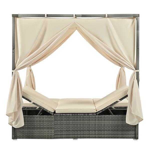 U 型可调节太阳床，带窗帘，舒适度高，3 种颜色-9