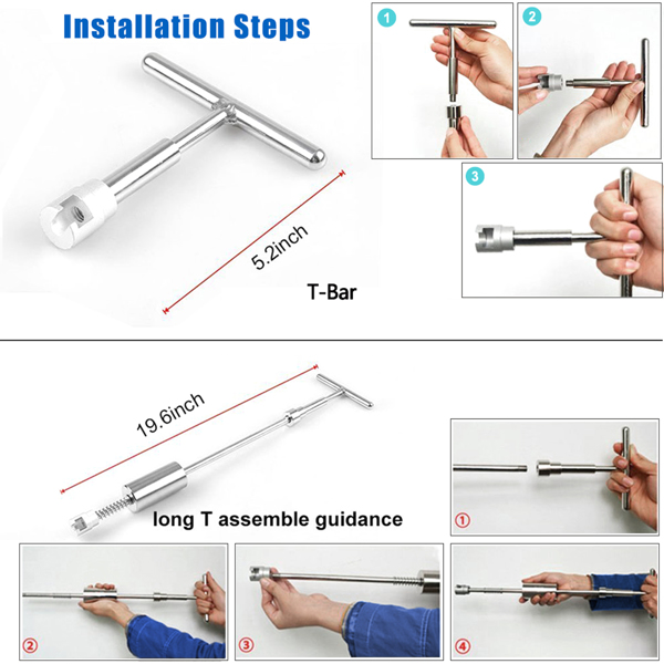 48 件 T 形杆免漆汽车车身维修工具套件凹痕去除器套件 - 2 合 1 T 形去除器维修工具汽车车身摩托车冰箱和丁冰雹凹痕去除用胶铲-3