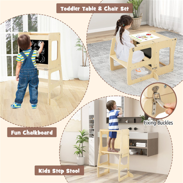 木制儿童攀爬玩具连接桌椅套装（amazon shipping-发货，WALMART禁止销售）-8