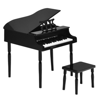 黑色儿童钢琴30键木玩具儿童大钢琴与长凳和音乐架（amazon shipping-发货，WALMART禁止销售）