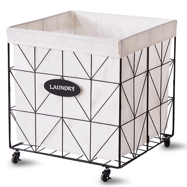 Wimarsbon Laundry Baskets,Collapsible Laundry Basket with Wheels,Removable Lined for Easy Cleaning Storage Basket,Sturdy Metal Frame for Clothes Storage for Living Room (210L-LD-Black)-1
