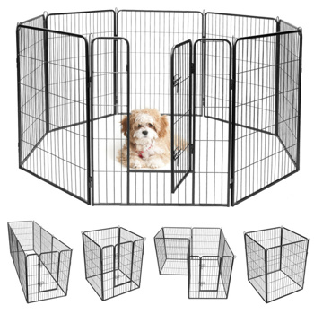 狗栅栏40“H,8金属面板重型宠物围栏狗栅栏与门（amazon shipping-发货，WALMART禁止销售）