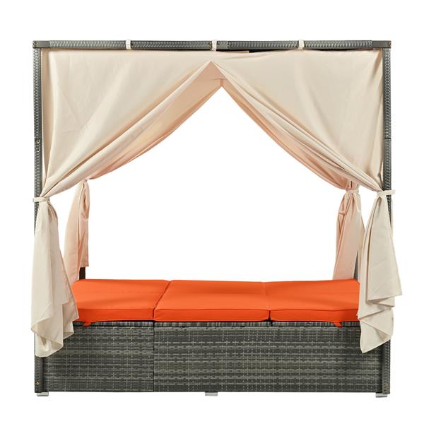 U 型可调节太阳床，带窗帘，舒适度高，3 种颜色-11