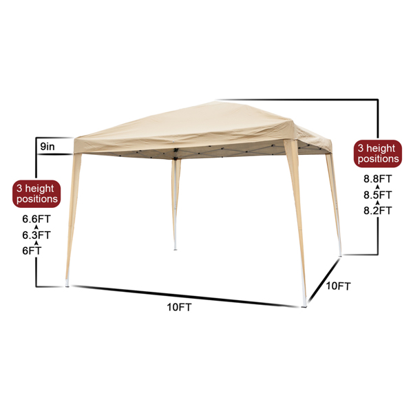  10*10ft 黄色 4片面-2个门2个窗 折叠棚 牛津布   喷塑铁管 LT 便携-44