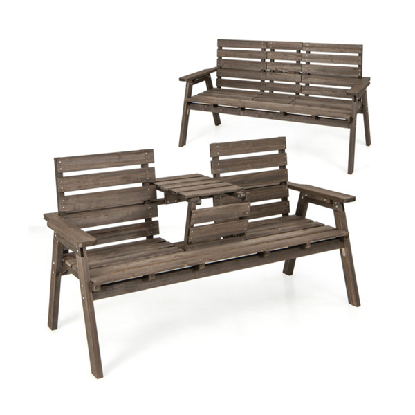 木制长凳与可折叠的中间桌子（amazon shipping-发货，WALMART禁止销售）-2