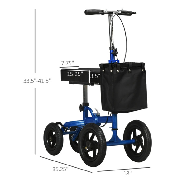 带篮子的膝踏板车，可调节高度的可操纵膝踏板车（amazon shipping-发货，WALMART禁止销售）-2