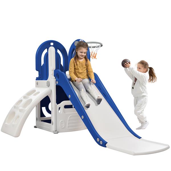 幼儿攀爬架和滑梯套装 4 合 1，儿童游乐场攀爬架独立式滑梯玩具套装带篮球架组合，适合婴儿室内和室外-17