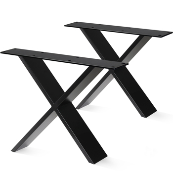 黑色桌框、X 型桌架、黑色桌腿、61 厘米咖啡桌腿、DIY 长凳用桌底、餐桌、床头柜、长凳、两件式