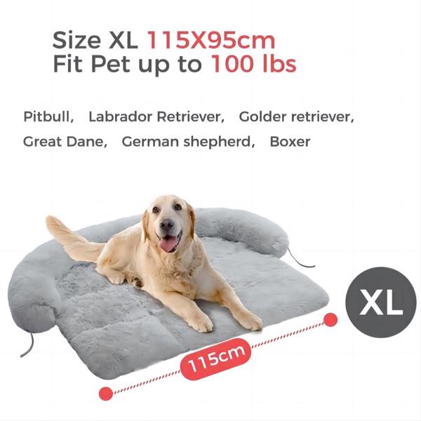 狗床大型狗，蓬松的狗床沙发套，平静的大型狗床，可清洗的家具保护狗垫，非常适合小型、中型和大型狗和猫，灰色(禁售shein,周末无法发货)-5