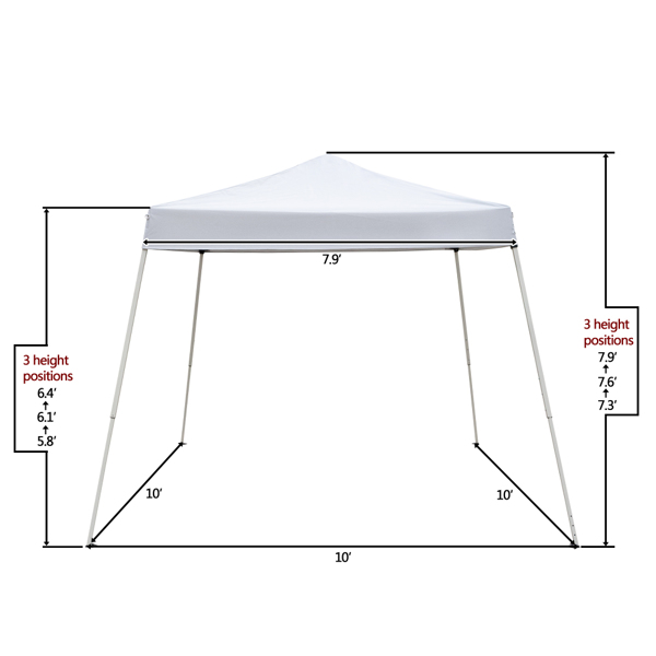 3 X 3M  白色 家用折叠凉棚 斜脚凉棚 广告帐篷-37