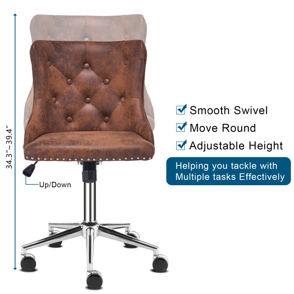  靠背拉点 麂皮绒 棕色  Rustic 银色腿 室内休闲椅 简约北欧风格-6