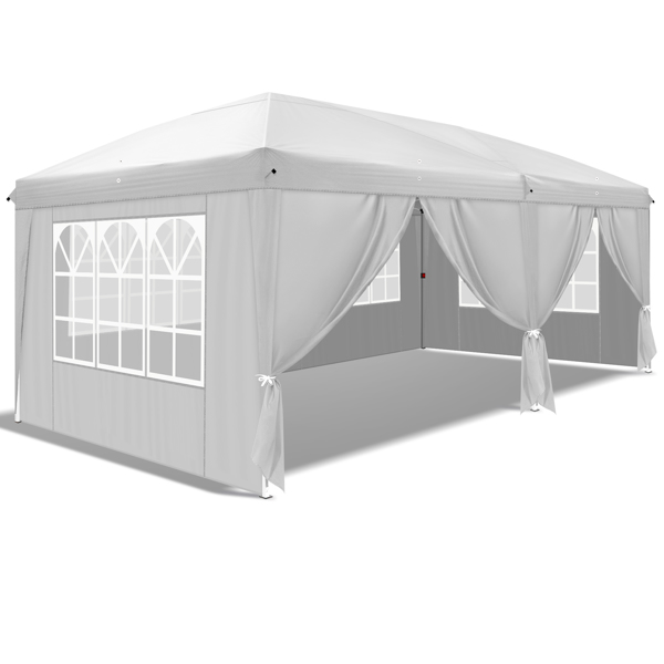 3 X 6M 白色 6片面（4个窗）家用折叠凉棚 停车棚 广告帐篷-20