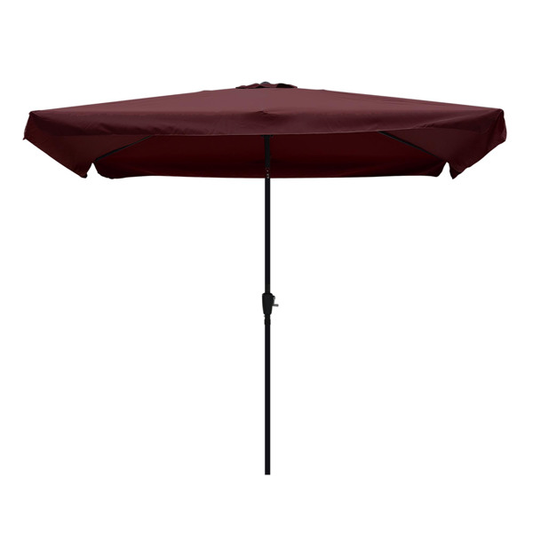 6.5x10英尺矩形露台伞户外市场伞，带按钮倾斜和曲柄，桌伞坚固的罗纹防紫外线，适用于游泳池花园后院甲板（周末不发货-2