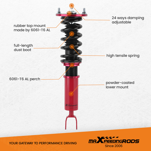 减震器33213086 Coilovers 24 Ways Damper Shocks Struts for Honda Accord 1990-1997 Acura 1997-1999 Shock Absorbers-5