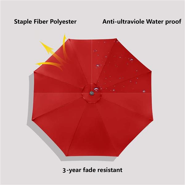 10 英尺太阳能 LED 露台户外遮阳伞悬挂式悬臂遮阳伞偏置遮阳伞易于打开调节，配有 32 个 LED 灯-13