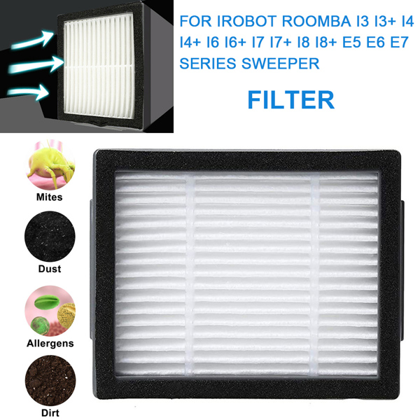 适用于：iRobot Roomba i3 i3+ i4 i4+ i6 i6+ i7 i7+ i8 i8+ E5 E6 E7系列扫地机 过滤网-1