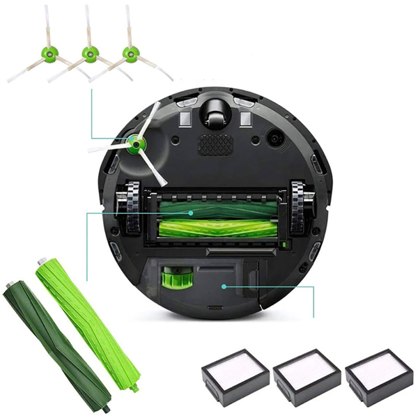 适用于：iRobot Roomba i3 i3+ i4 i4+ i6 i6+ i7 i7+ i8 i8+ E5 E6 E7系列扫地机 主刷（2个一套）19CM -17